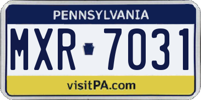 PA license plate MXR7031