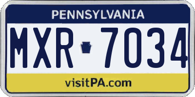 PA license plate MXR7034