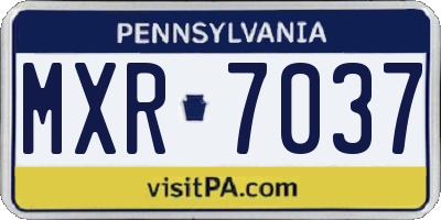 PA license plate MXR7037