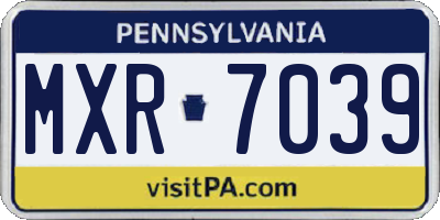 PA license plate MXR7039