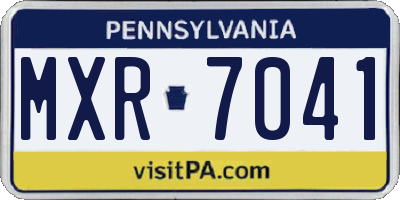 PA license plate MXR7041