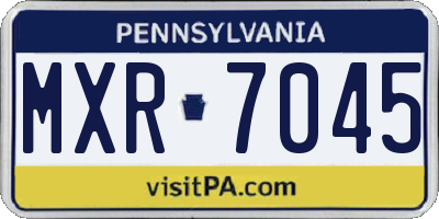 PA license plate MXR7045