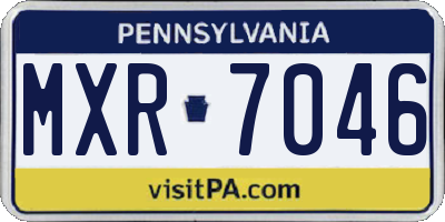 PA license plate MXR7046