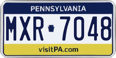 PA license plate MXR7048