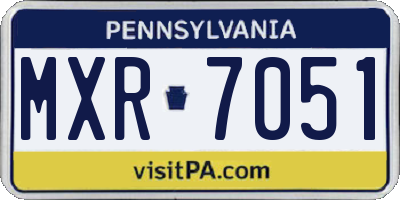 PA license plate MXR7051