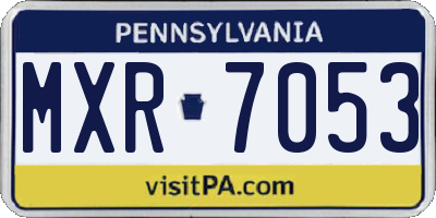 PA license plate MXR7053