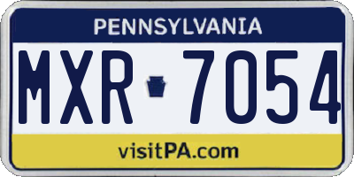 PA license plate MXR7054