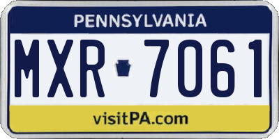 PA license plate MXR7061