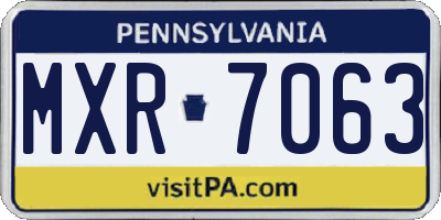 PA license plate MXR7063