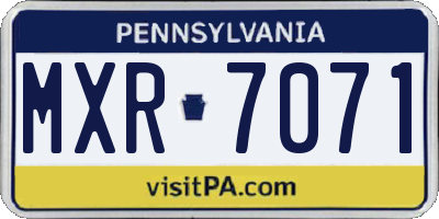 PA license plate MXR7071