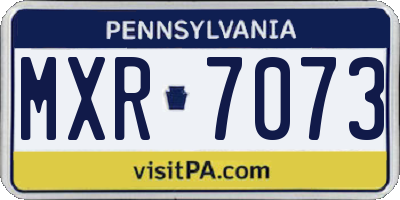 PA license plate MXR7073