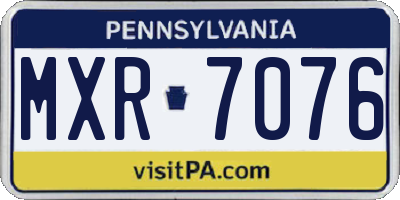 PA license plate MXR7076