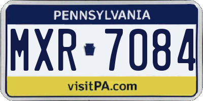 PA license plate MXR7084