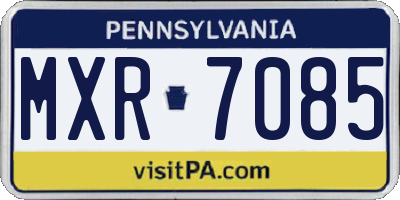 PA license plate MXR7085