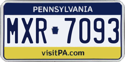 PA license plate MXR7093