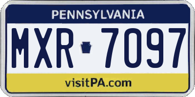 PA license plate MXR7097