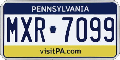 PA license plate MXR7099