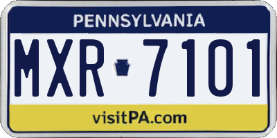 PA license plate MXR7101