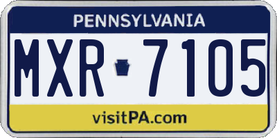 PA license plate MXR7105