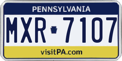 PA license plate MXR7107