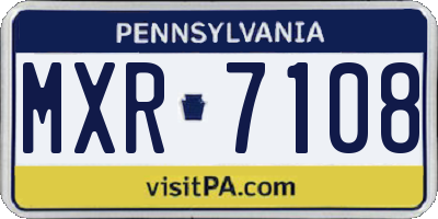 PA license plate MXR7108