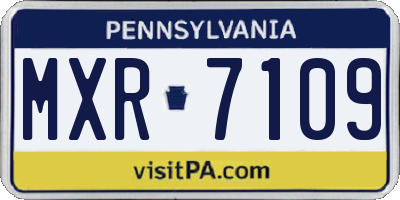 PA license plate MXR7109