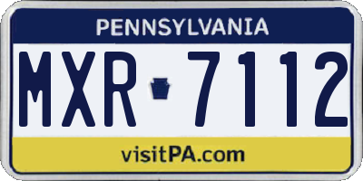 PA license plate MXR7112