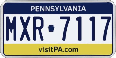 PA license plate MXR7117