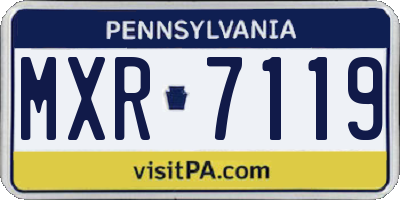 PA license plate MXR7119