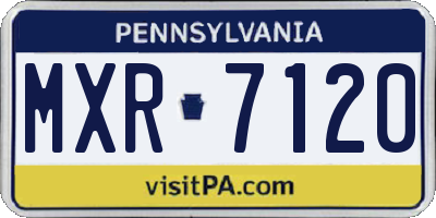 PA license plate MXR7120
