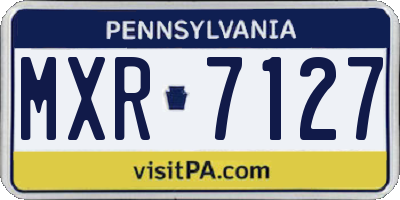 PA license plate MXR7127