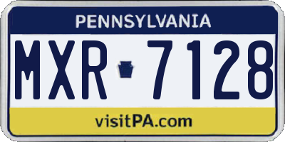 PA license plate MXR7128