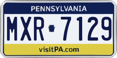 PA license plate MXR7129