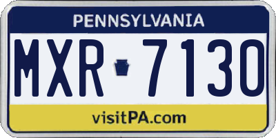 PA license plate MXR7130