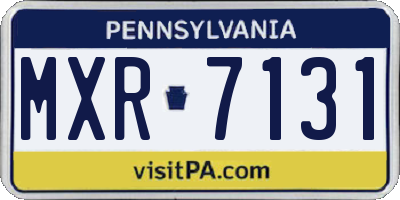 PA license plate MXR7131