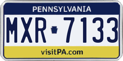 PA license plate MXR7133