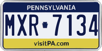 PA license plate MXR7134