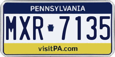 PA license plate MXR7135
