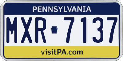 PA license plate MXR7137