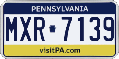 PA license plate MXR7139