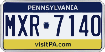PA license plate MXR7140