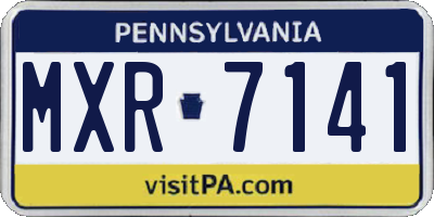 PA license plate MXR7141