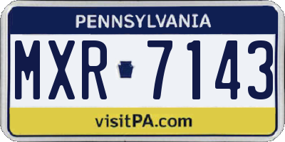 PA license plate MXR7143