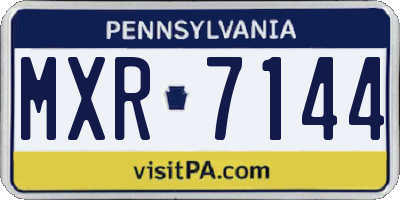 PA license plate MXR7144