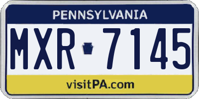 PA license plate MXR7145