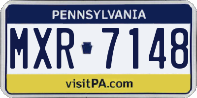 PA license plate MXR7148