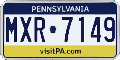 PA license plate MXR7149