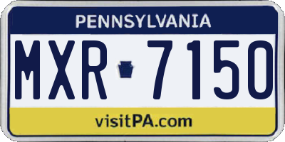 PA license plate MXR7150