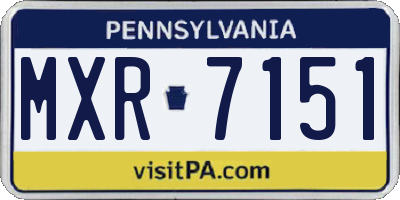PA license plate MXR7151