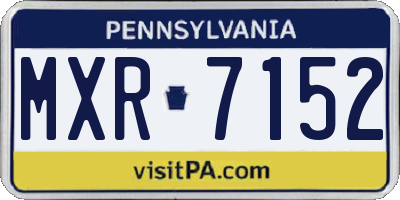 PA license plate MXR7152